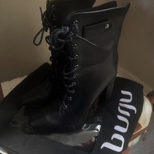 Black Vegan Leather Dance Bootie